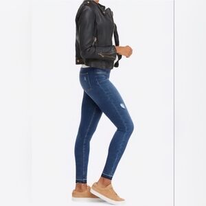 Spanx Women's Distressed Denim Legging - Medium Wash - SMALL